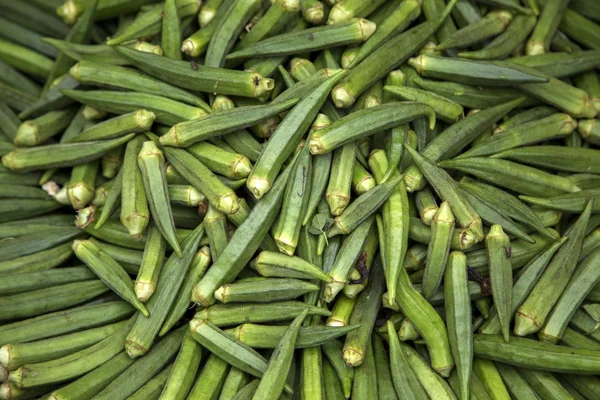 Okra verde fresco — Foto Stock