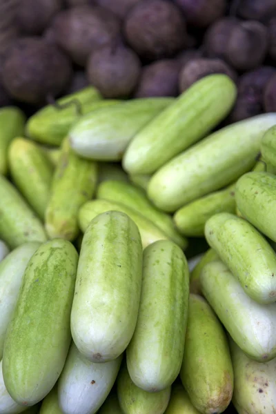 Cucumbers and beets closeup — Stock Photo, Image