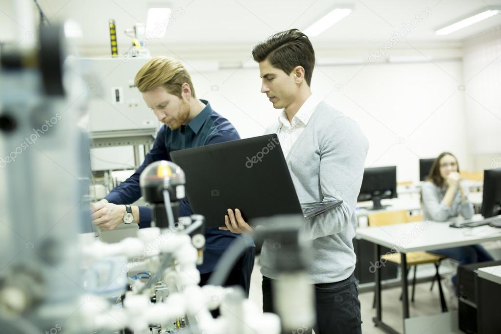 Engineers while working in the factory