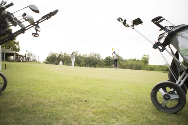 Sopalarla Golf Çantalar — Stok fotoğraf