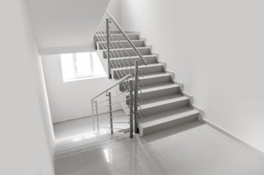 Modern white staircase clipart