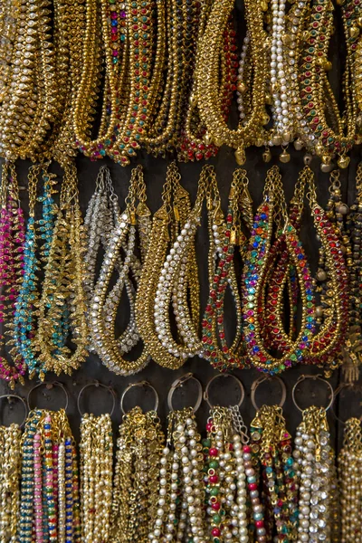 Necklaces at market in India — Stock Photo, Image