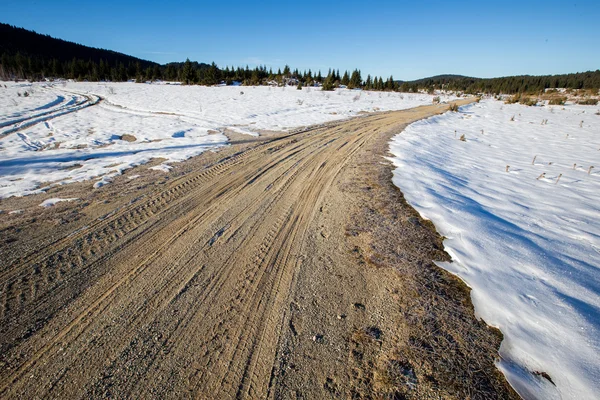 Vista de carretera de invierno —  Fotos de Stock
