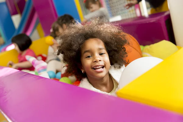 Liitle girls at playroom — Stock Photo, Image