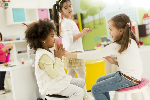 Liitle girls at playroom — Stock Photo, Image