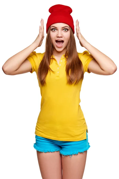 Surprised teen funky girl — Stock Photo, Image