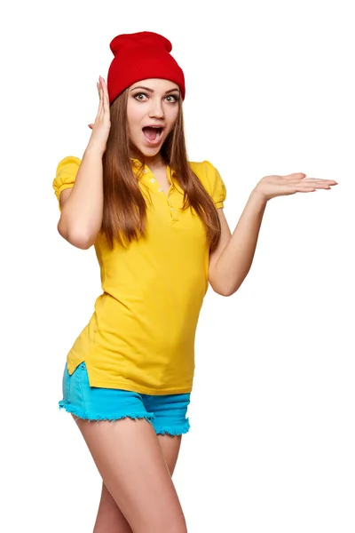 Surprised teen funky girl — Stock Photo, Image