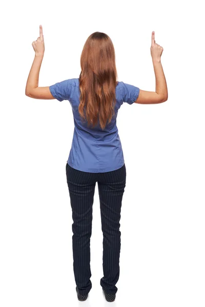 Widok z młodych kobiet stojących w pełnej długości z tyłu — Zdjęcie stockowe