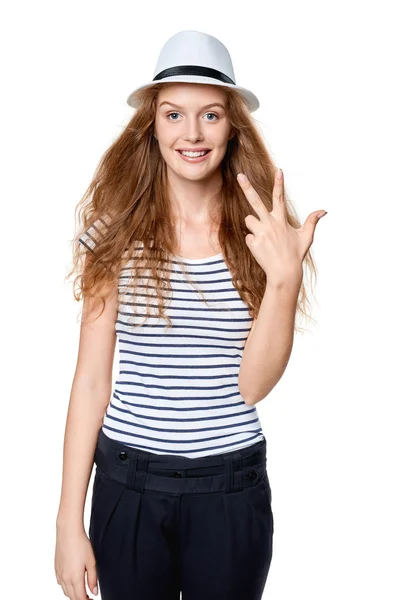 Hand counting - three fingers — Stock Photo, Image