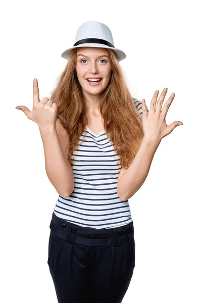 Handzählen - sieben Finger — Stockfoto