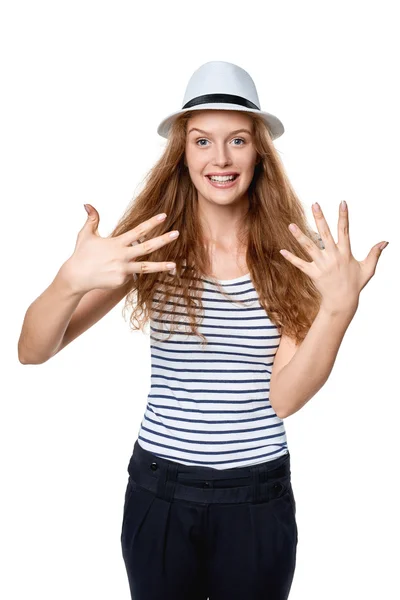 Handabzählen - acht Finger — Stockfoto