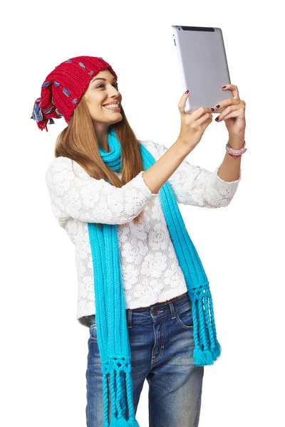 Woman taking selfie — Stock Photo, Image