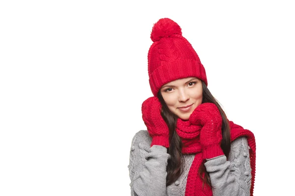 Winter portrait of beautiful female — Stock Photo, Image