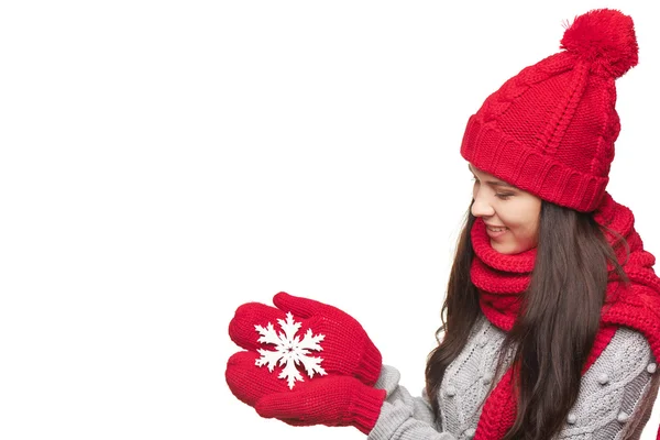 Ritratto invernale di bella femmina — Foto Stock