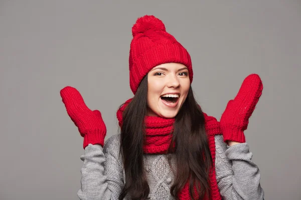 Retrato de invierno de hermosa hembra — Foto de Stock