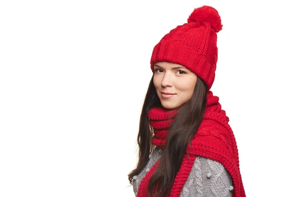 Winter portret van mooie vrouw — Stockfoto