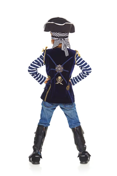 Back view of boy pirate pointing up — Stock Photo, Image