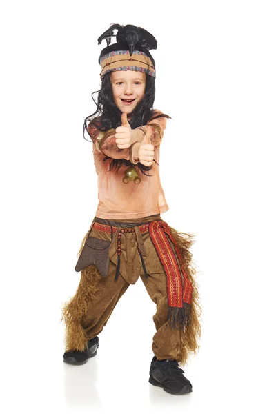 Little boy wearing indian costume Stock Image