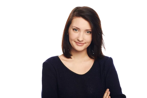 Closeup portrait of young business woman smiling — Stock Photo, Image