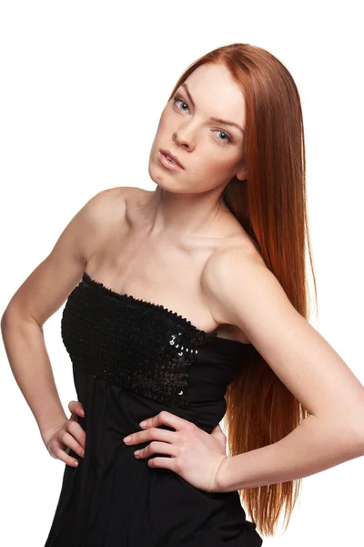 Ritratto di donna dai capelli rossi sensuale — Foto Stock