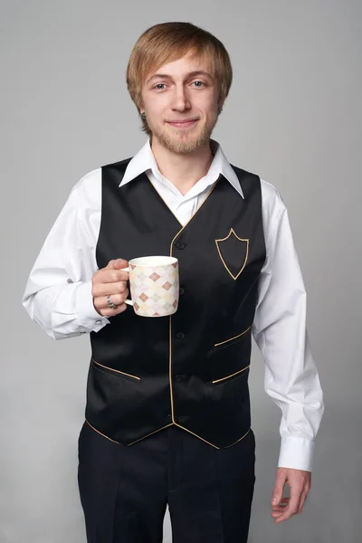 Man with cup of tea — Stock Photo, Image