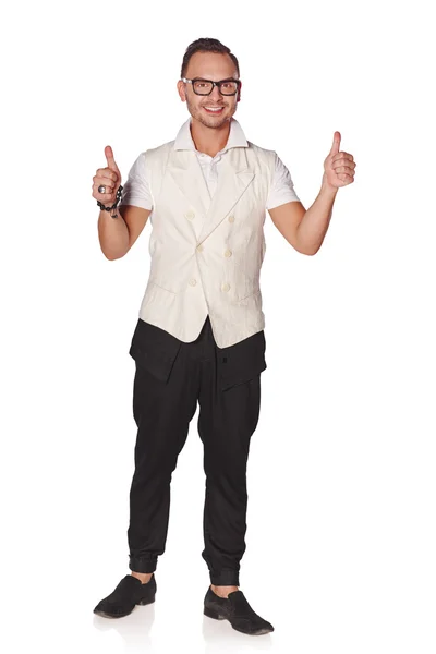 Man giving double thumbs up — Stock Photo, Image