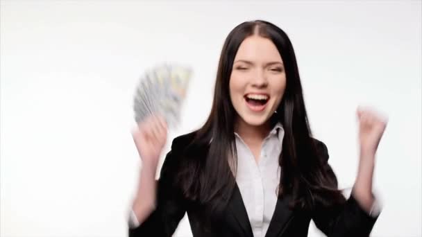 私たちのビジネスの女性ドルのお金 — ストック動画