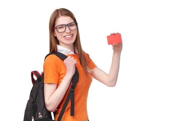 Estudiante sonriente con mochila —  Fotos de Stock