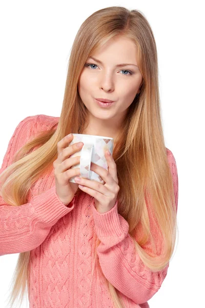 Woman holding a cup — Stock Photo, Image