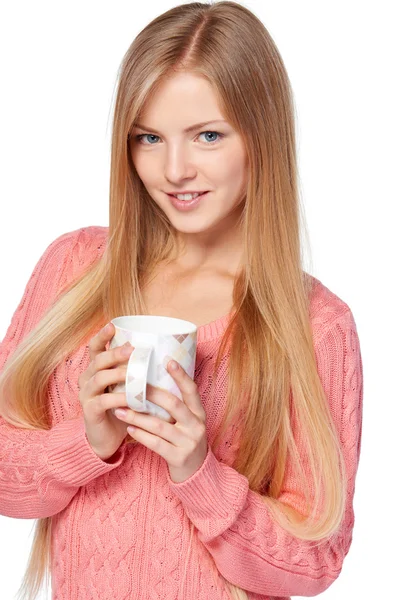 Woman holding a cup — Stock Photo, Image