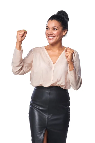 Wanita bisnis merayakan sukses — Stok Foto