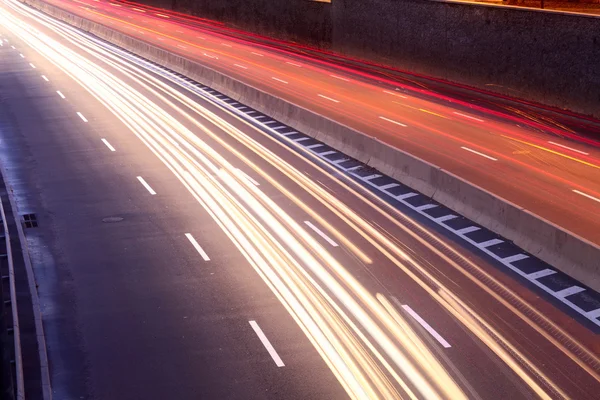Light trails of moving cars Royalty Free Stock Images
