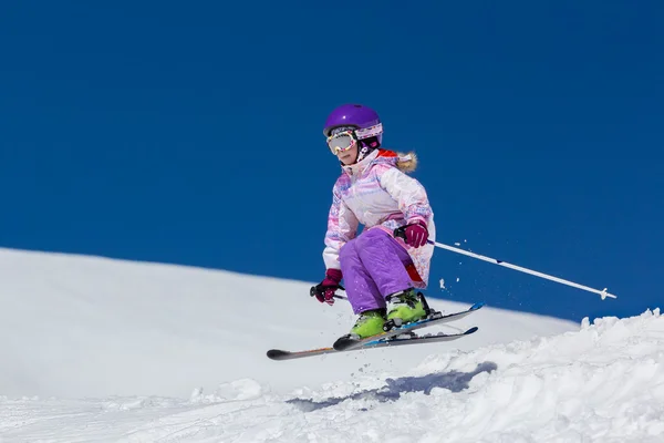 Little Girl on skis Royalty Free Stock Photos