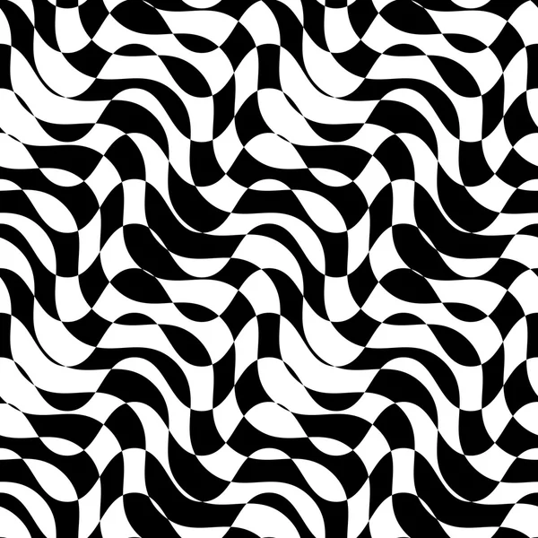 Black and white alternating diagonal waves with cut — Stock Vector