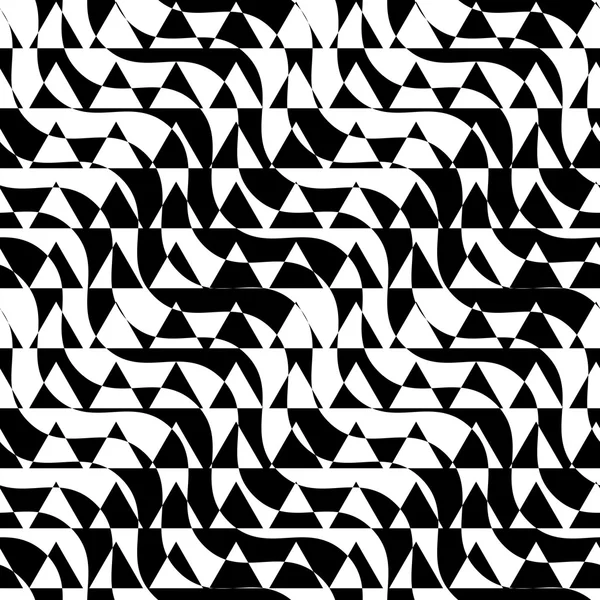 Schwarz und weiß abwechselnd diagonale Wege Dreieck geschnitten — Stockvektor