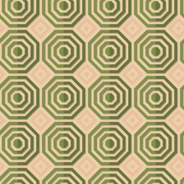 Retro kat yeşil çizgili sekizgenler