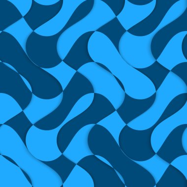 Retro 3d mavi büstü dalgalar