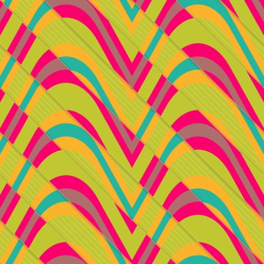 Retro 3d şişkin dalgalar çapraz kesilmiş