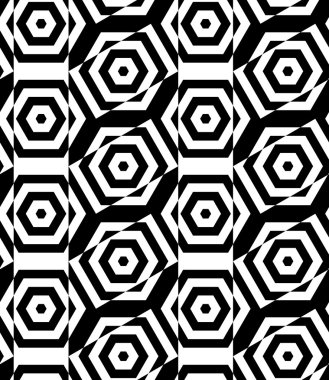 Siyah ve beyaz alternatif dikdörtgenler altıgenler cros ile kesilmiş