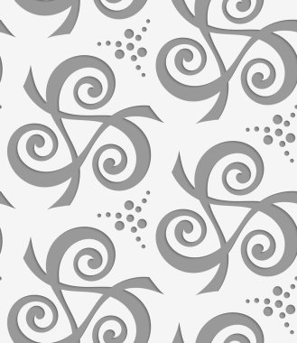 Noktalı üçgenler oluşturan delikli spiraller