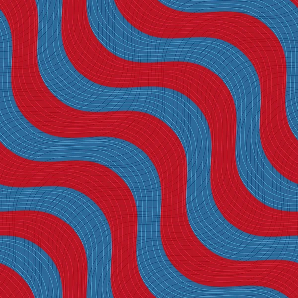 Ретро 3D синие красные волны с текстурой — стоковый вектор