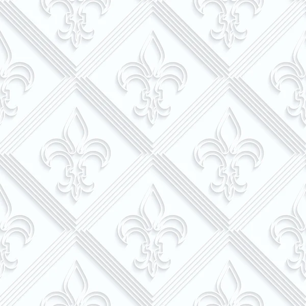 Quilling paper Fleur-de-lis with double grid — Stock Vector