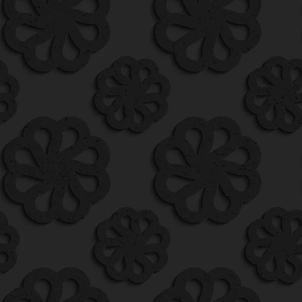 Flores de plástico con textura negra con borde — Vector de stock