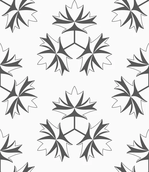 Shades of gray maple leaves with three turn — Stock Vector