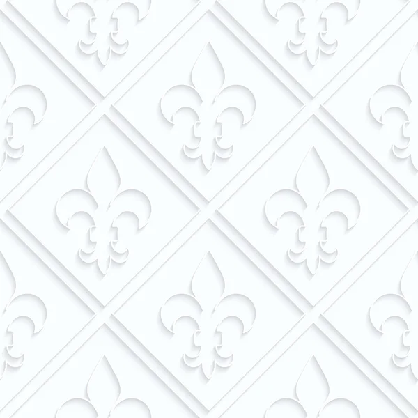 Quilling paper Fleur-de-lis with grid — Stock Vector