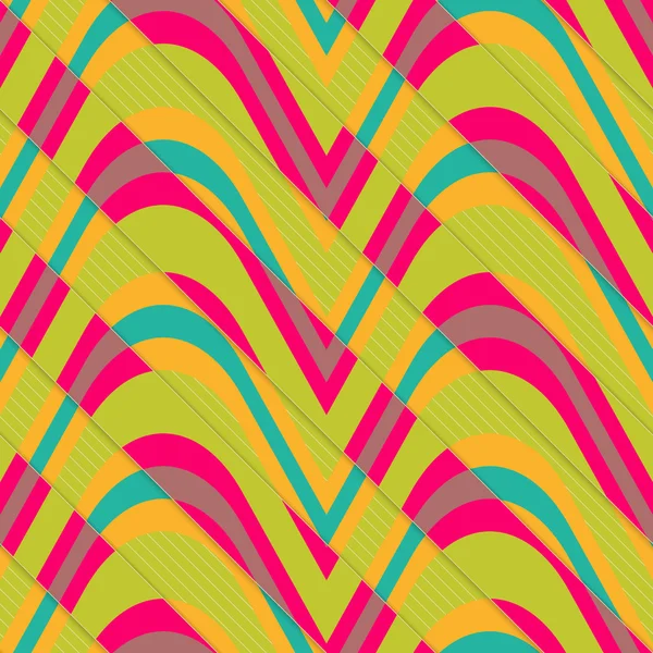 Retro 3d şişkin dalgalar çapraz kesilmiş