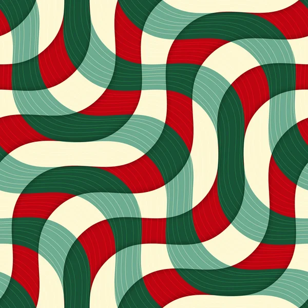 Retro 3d yeşil kırmızı sarı doku ile çakışan dalgalar