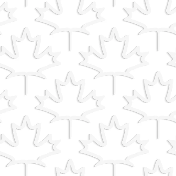 White 3D maple leaves — Stockvector