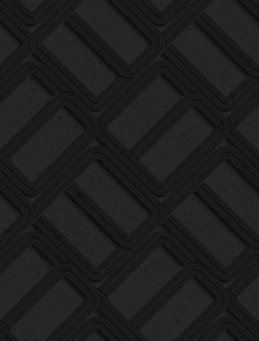 Siyah dokulu plastik yuvarlak dikdörtgenler 