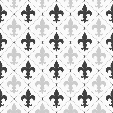 Gri ışık ve koyu Fleur-de-lis tonları